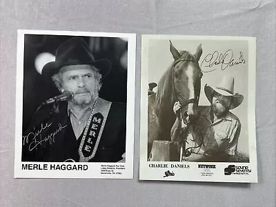 Charlie Daniels / Merle Haggard Signed 8x10 Record Label Promo Photos • $129.99