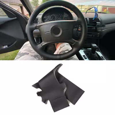 Black Leather Hand Sew Trim Steering Wheel Cover For BMW E36 E46 E39 X3 E83 X5 • $12.34