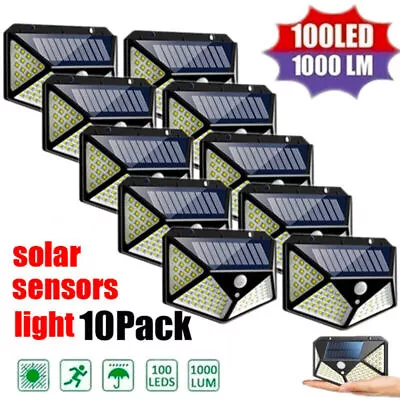 Solar Power 100 LEDS Light PIR Motion Sensor Outdoor Security Lamp Wall Garden • $18.99