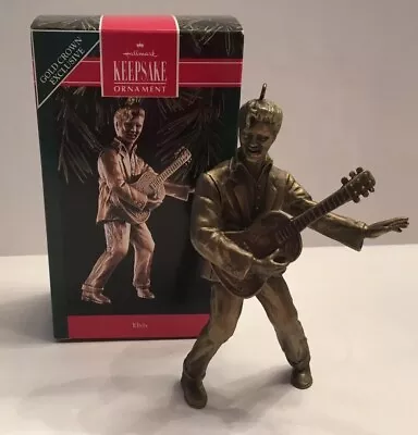 Vintage 1992 Hallmark Elvis Presley With Guitar Brass-Plated Christmas Ornament • $15.99