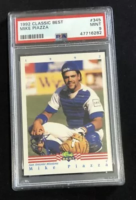 1992 Classic Best Mike Piazza #345 Graded PSA 9 Mint NEW YORK METS / LA DODGERS • $12.99