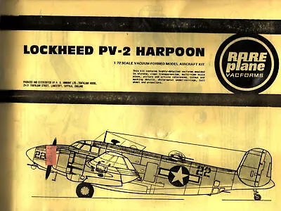 Rare Plane 1/72 Scale Lockheed Pv-2 Harpoon Ww2 Usn Bomber Vacuform Kit Open Box • $5.95