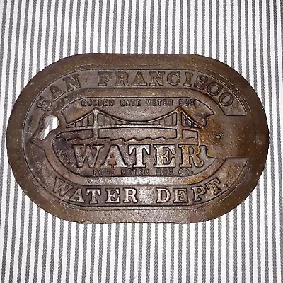 Vtg San Francisco Golden Gate Bridge Water Dept 10  Cast Iron Ford Meter Cover • $148.95