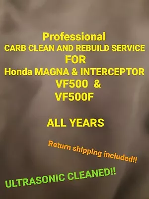 Honda VF500 V30 Professional Carb Clean & Rebuild Service Magna 500 INTERCEPTOR • $529