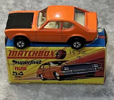 Matchbox Superfast 54a Ford Capri - Peachy Orange + Black Bonnet - • £45