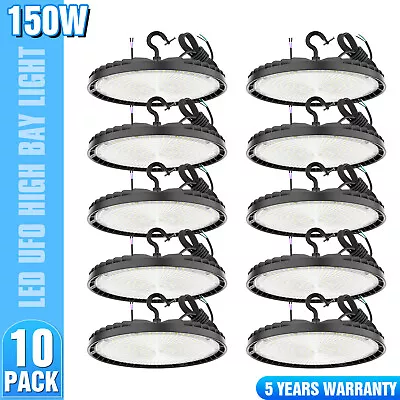 10Pack 150W UFO Led High Bay Light Dimmable Factory Warehouse Commercial Lights • $486.45