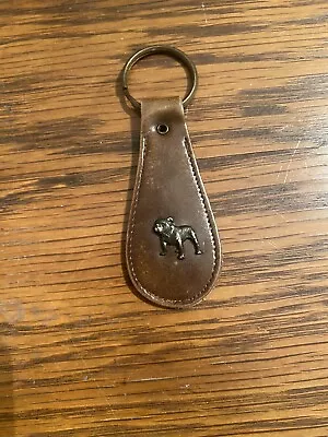 Vintage MACK Bulldog Dog Pet Leather Keychain Key Ring Chain Fob • $15