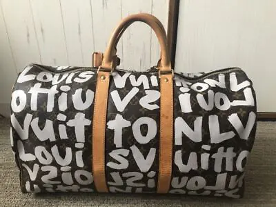 LOUIS VUITTON Keepall 50 Monogram Graffiti M92197 Logotype Boston Bag Accessary • £1744.50