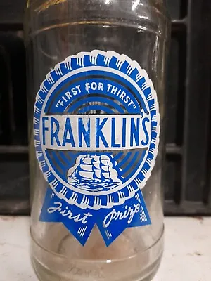 Franklin's Soft Drinks Cordials Pyro/ceramic Label Bottle Geelong Ship. • $19.99