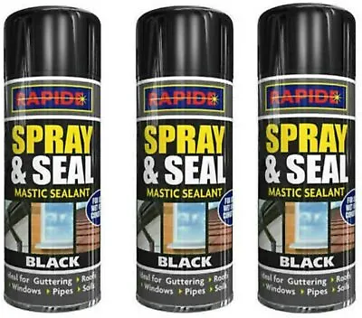 £15.99 • Buy Black Spray N Seal Mastic Black Spray Paint Sealant Roof Window Pipes Guttering