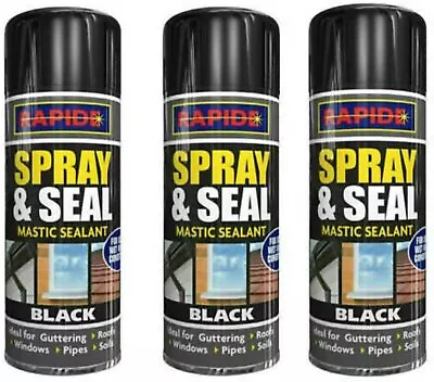 £15.99 • Buy Black Spray N Seal Mastic Black Spray Paint Sealant Roof Window Pipes Guttering