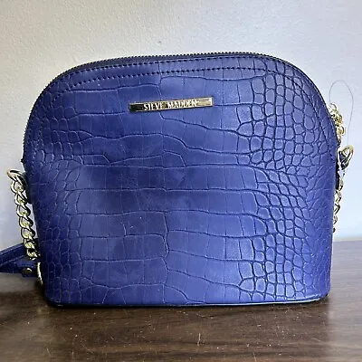 STEVE MADDEN Women’s Crossbody Bag Handbag Purse Blue Alligator Print • $24.99