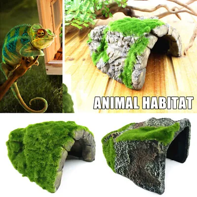 $20.46 • Buy Reptiles Habitat Decor Hiding Cave Fish Turtle Aquarium Tank Basking Ornament AU