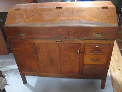 Moore Jig Borer Grinder Mahogany Work Bench Tool Storage Cabinet Desk **nice** • $850