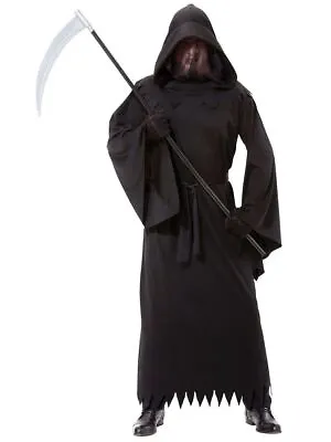 Adult Mens Grim Reaper Phantom Halloween Fancy Dress Costume Death Robe Outfit • £13.05