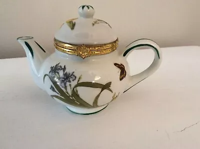 Formalities Flowered Hinged Trinket Teapot • $14