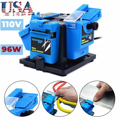 96W Knife Sharpener Machine Scissor Sharpening Tool W/Adjustable Grinding Wheel • $61