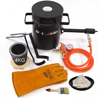 £147.24 • Buy FB1Sb–4KG GAS METAL MELTING FURNACE Propane Forge Copper Brass Crucible Tongs UK
