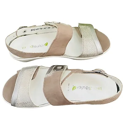 Waldlaufer Sandals Sz4.5UK Memphis Tago Taupe Leather Flat Open Toe BNIB • £30