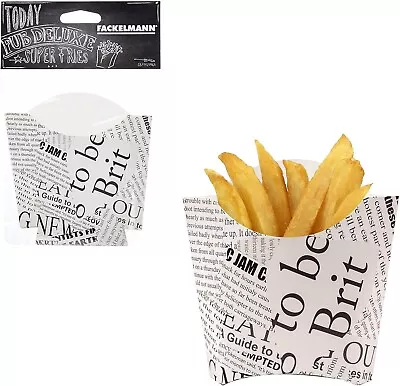 Disposable Takeaway Cardboard Tray CHIPS SCOOP Boxes Fries Fast Food Packaging • £3.99