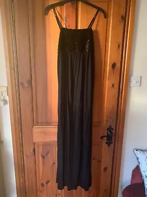 Miss Selfridge Black Maxi Dress With Sequins - Size 10 • $37.29