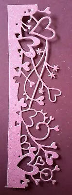 Memory Box Valentine Cherish Hearts And Star Border Die Cuts Pink Glitter X 6 • £2.10