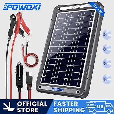 POWOXI NEW Upgraded MPPT 12W Solar Battery Trickle Charger For 12 Volt Car RV • $59.39