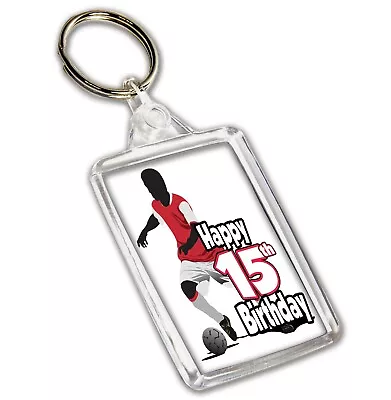 £3.99 • Buy Football Silhouette Birthday Keyring Gift Boys Mens Dad Husband Mate  - ANY AGE