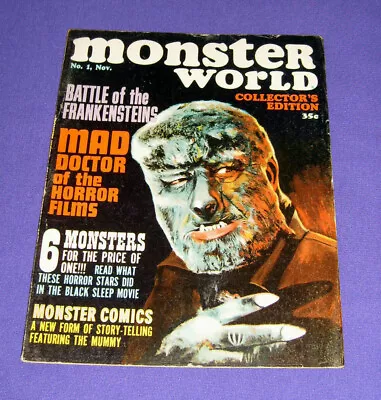 Monster World  Vol. 1 No. 1 (Nov. 1964 Warren) Frankenstein Mad Doctor - VF • $27.77