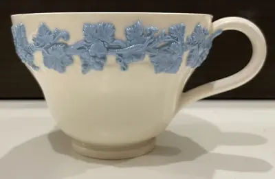 £7.98 • Buy Wedgwood Embossed Queens Ware Tea Cup White With Blue Motif