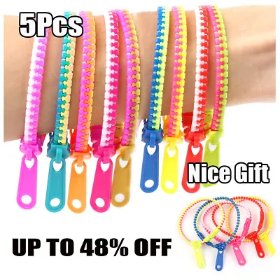£3 • Buy 5 Zipper Bracelets Sensory Fidget Zip Stress Anxiety Relief Stim Toy Autism ADHD