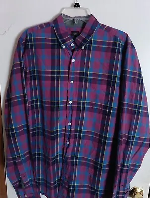 J CREW Mens Long Sleeve Plaid Button Down Size Large Tall Multicolor TARTAN  • $8.99