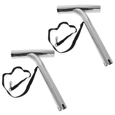 Set Of 2 Silver Highly Polished Stainless Steel Outrigger Stylish Rod Holder • $75.99