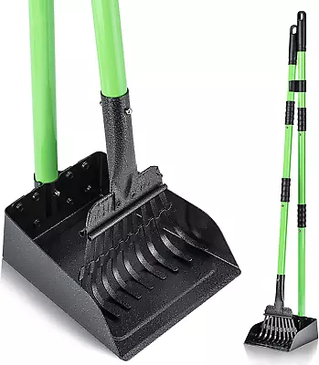 Pooper Scooper Dog Pooper Scooper Long Handle Stainless Metal Tray And Rake Set • $21.89