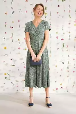 Seasalt Women's - Green Chapelle Jersey Dress (GOTS) - Regular - Ditsy Chintz Ma • £26