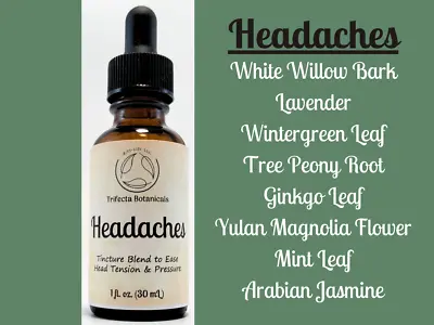 HEADACHES Herbal Tincture Blend / Liquid Extract / Organic Apothecary Herbs • $19.95