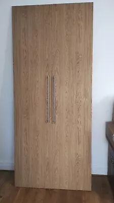 2 X Ikea Pax Wardrobe Door 229 X 49.5 In Oak Finish • £20