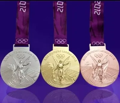 £39.99 • Buy Full Set 2012 London Olympic GOLD+SILVER+BRONZE Medal+Ribbon 1:1 Size +Weight