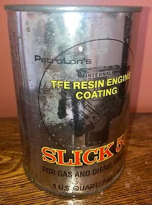 Vintage Petrolon's SLICK 50 1 Quart Oil Can Tin NOS For Gas + Diesel Engine • $14.95