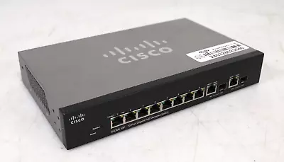 Cisco SG300-10P 10x PoE RJ45 Gigabit Switch SRW2008P-K9 V03 + Power Adapter • $44.99