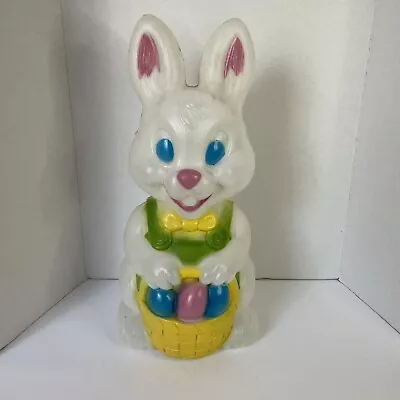 Vintage EASTER BUNNY Rabbit W/ Basket Eggs Blow Mold 19” General Foam Plastics • $45