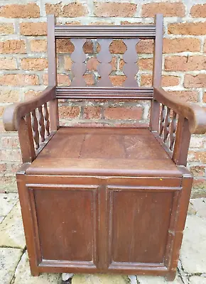 An Antique Edwardian (Earlier Panels) Gothic Revival Commode Chair/Toilet Chair • £115