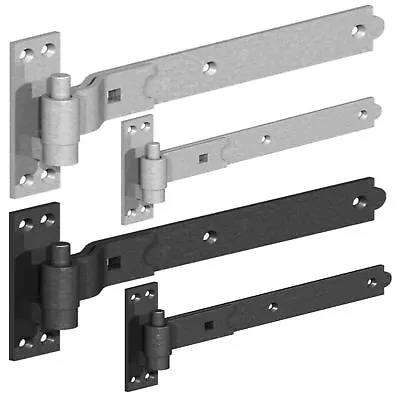 Heavy Duty Hook And Band Gate Shed Stable Door Hinges Galvanised Or Epoxy Black • £15