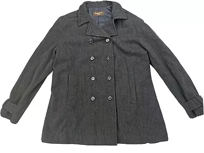 $49.95 • Buy Massimo Dutti Black Womens Wool Blend Double Breasted Coat Plus Size AU 16 EU44 