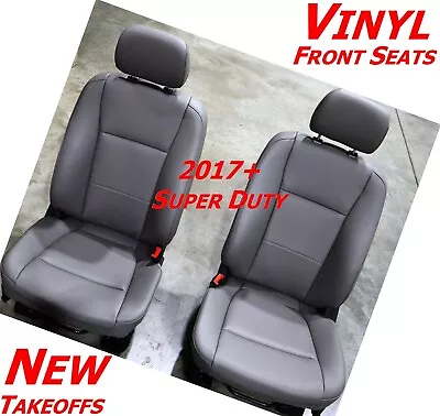 Ford Super Duty Front Bucket Seats Grey Oem Vinyl Seat Oe Factory Replacement Sd • $950.08