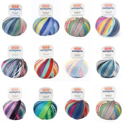 100% Italian Merino Wool Yarn - 50g Adriafil Knitcol DK Self-Striping Washable • £7.60