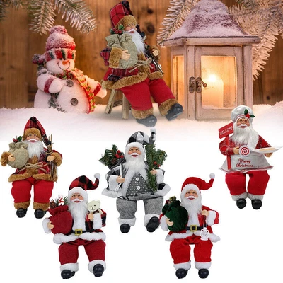 Sitting Santa Claus Traditional 35cm Father Christmas Figure Xmas Decoration HOT • £12.32