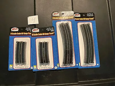 Lot 4   N Scale Mics Track 4 New Packs Of Curves 2 Of #2511 2 Of #2520 • $4.99