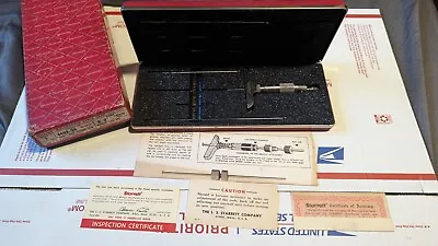Vtg Starrett No. 449A-3R Blade Micrometer Set 0-3  Original Case & Box USA • $150