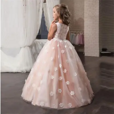 Girls Dress For Wedding   Children Princess Party Pageant Long Gown Kids Dresses • $37.32
